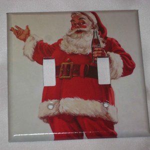 COCA COLA SANTA -DOUBLE Light Switch Plate Cover